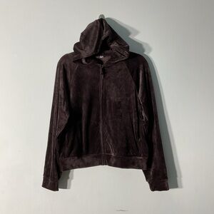 Uniqlo Purple Velour Zip Up Hoodie